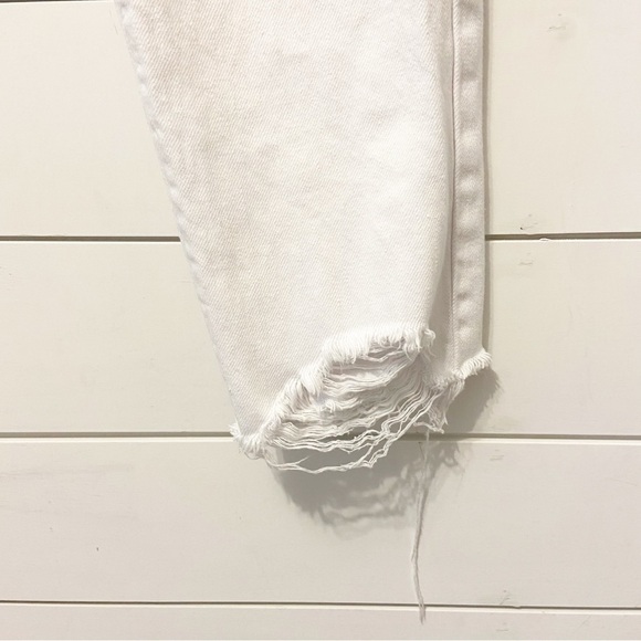 Pistola | High Rise White Copped Distressed Hem Jeans Size 24 - Picture 5 of 14
